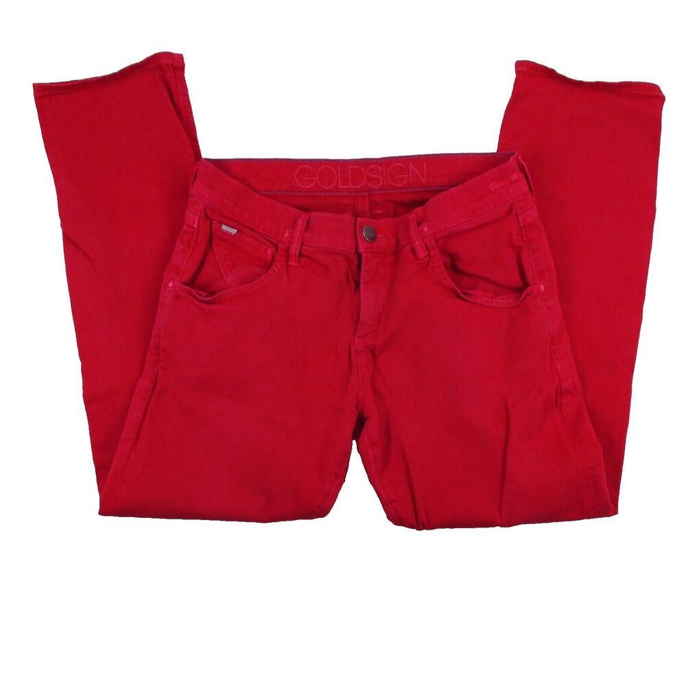 Women's 27 Goldsign Denim Red Jeans Vintage Style